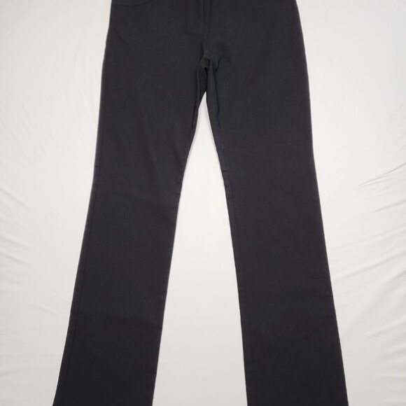 Rhapsodielle Womens Pants Stretch Size Medium Straight Leg Pockets Black 29 X 31 - Picture 2 of 13
